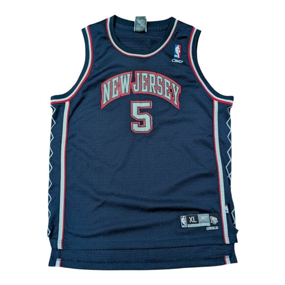 Jason Kidd #5 New Jersey Nets Reebok NBA Stitched Basketball Jersey Youth XL +2 - Picture 2 of 6